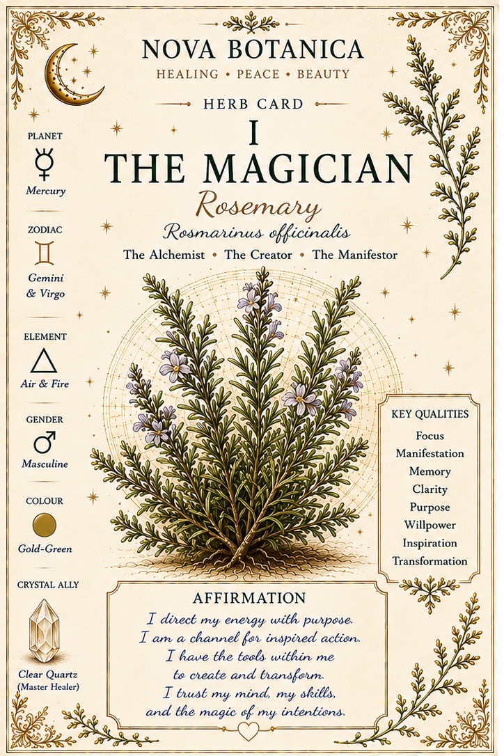 The Magician Rosemary Nova Botanica tarot card