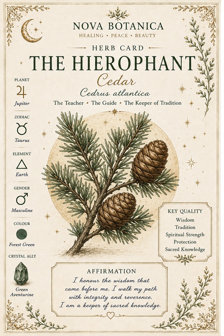 The Hierophant Cedar Nova Botanica tarot card