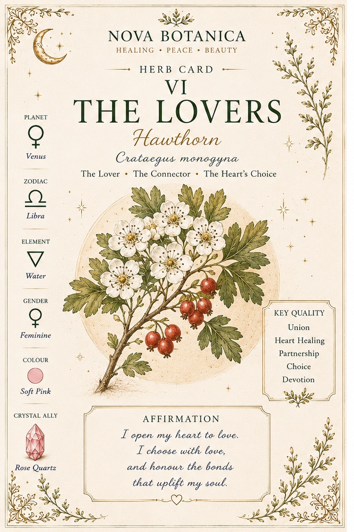The Lovers Hawthorn Nova Botanica tarot card