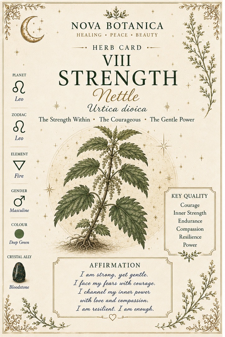 Strength Nettle Nova Botanica tarot card