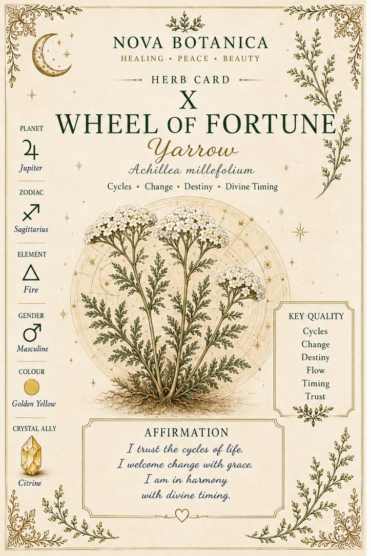Wheel of Fortune Yarrow Nova Botanica tarot card