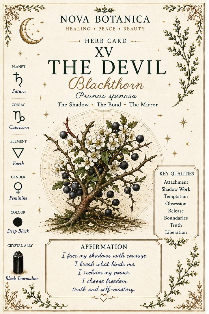 The Devil Blackthorn Nova Botanica tarot card