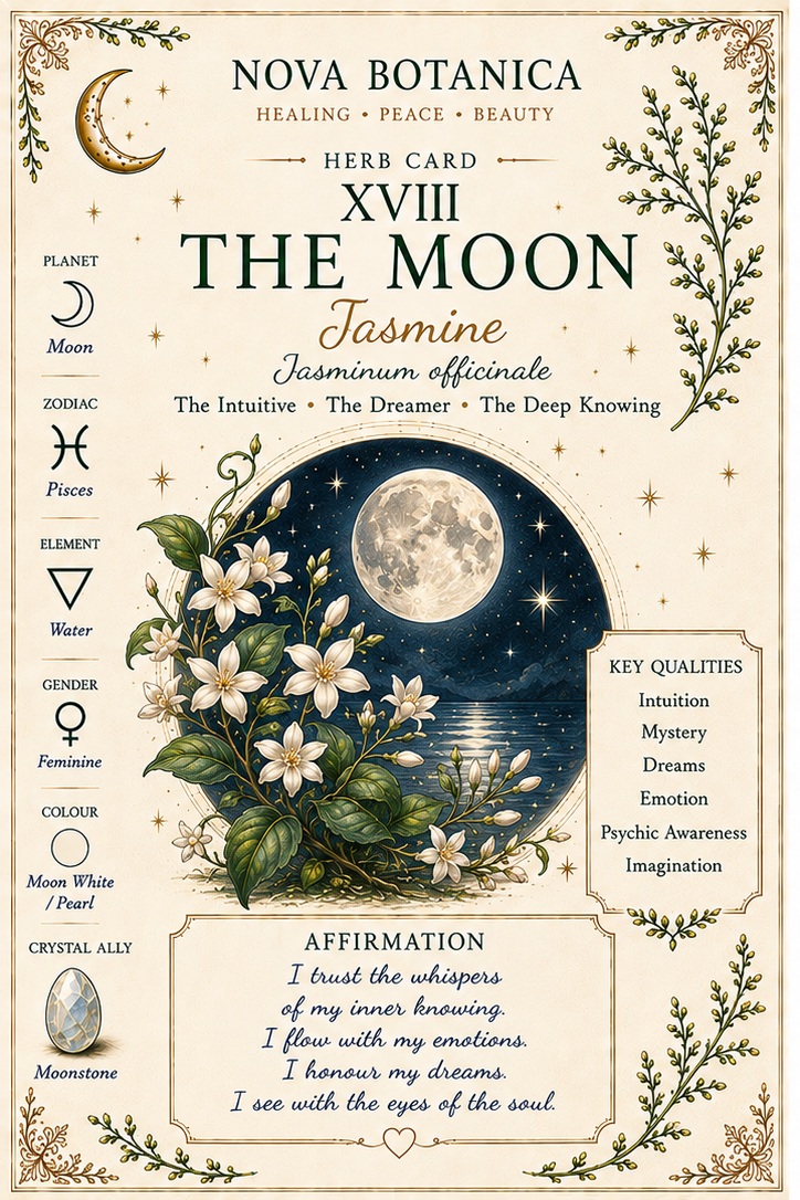 The Moon Jasmine Nova Botanica tarot card