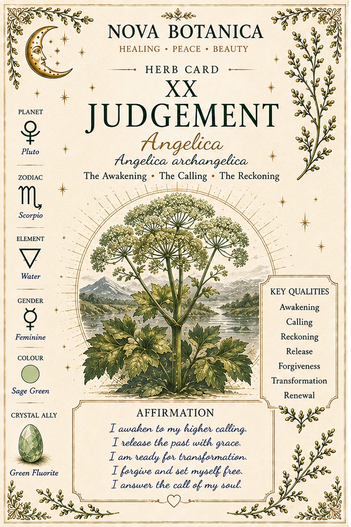 Judgement Angelica Nova Botanica tarot card